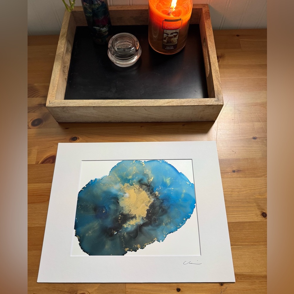 New Original Signed Artwork Alcohol Ink on Paper 187